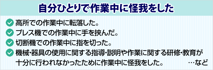 自分ひとりの作業中の怪我